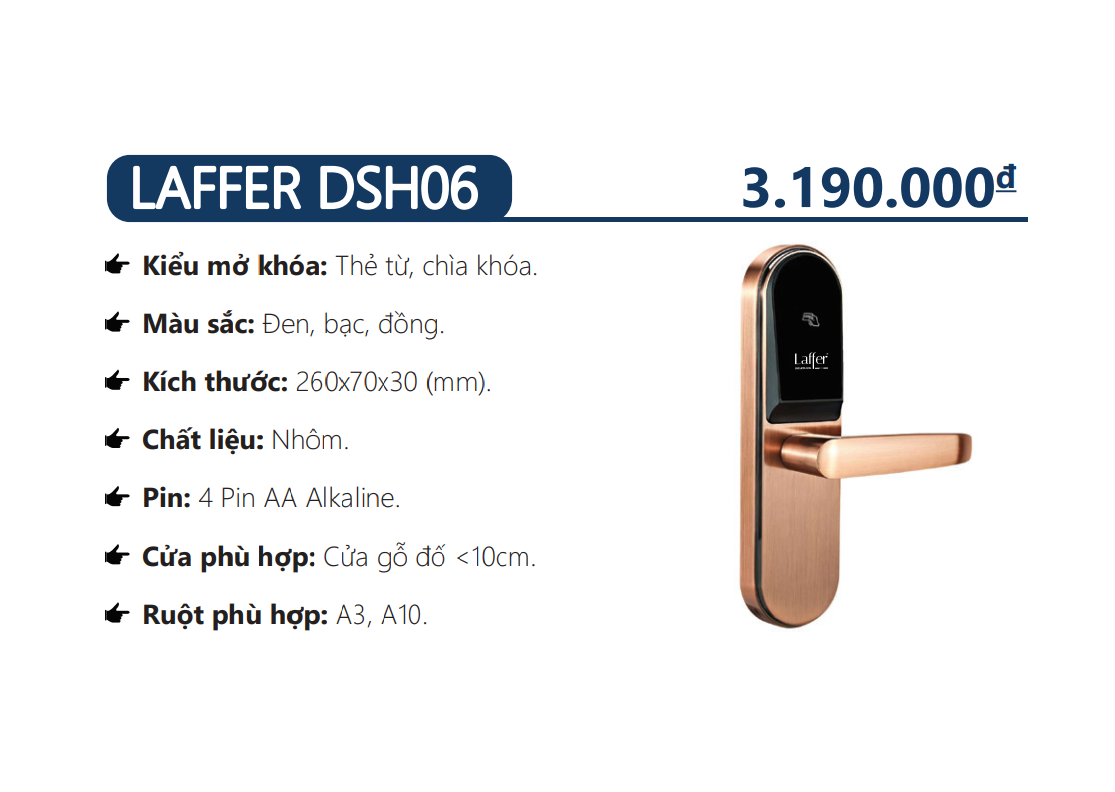 Khóa thẻ từ dành cho khách sạn - LAFFER DSH06