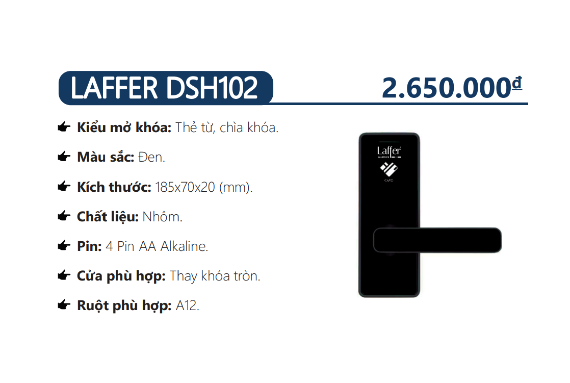 Khóa thẻ từ dành cho khách sạn - LAFFER DSH102
