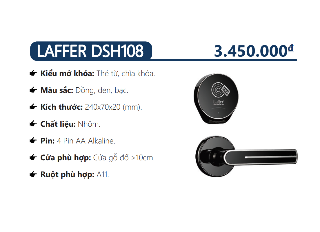 Khóa thẻ từ dành cho khách sạn - LAFFER DSH108